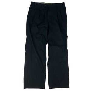 Hiltl Sports Black ZE600 Cotton Elastane Double Pleat Pants Mens Size 34X29